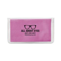 IMPRINTED Pink Premium Microfiber Cloth-In-Case (100 per box / Minimum order - 5 boxes)